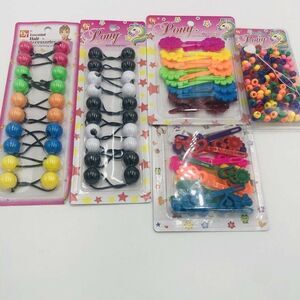 Brand New 2 Pack Hair Clips Barrettes,1 Pack Bead & 2 Pack‎ Ponytail Holders